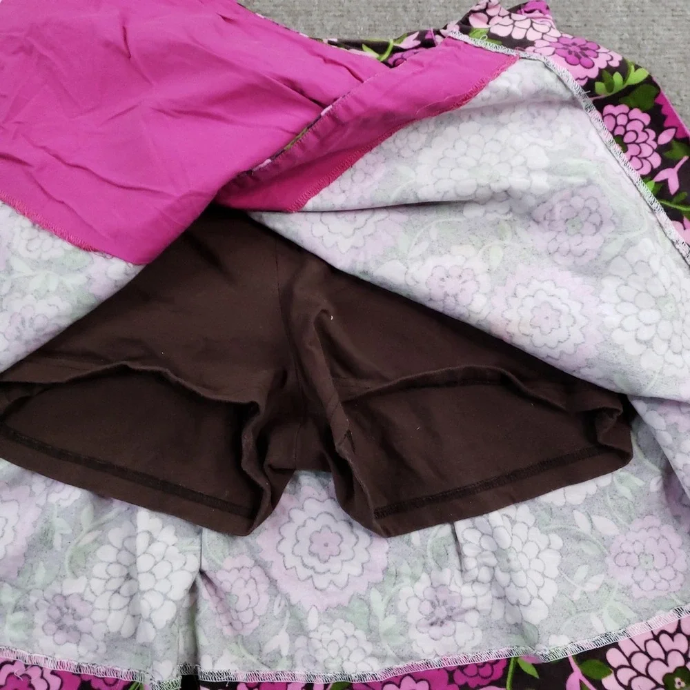 Vintage Lilly Pulitzer Skort Girls Size 14 Pink Pleated Short Floral Velvet‎